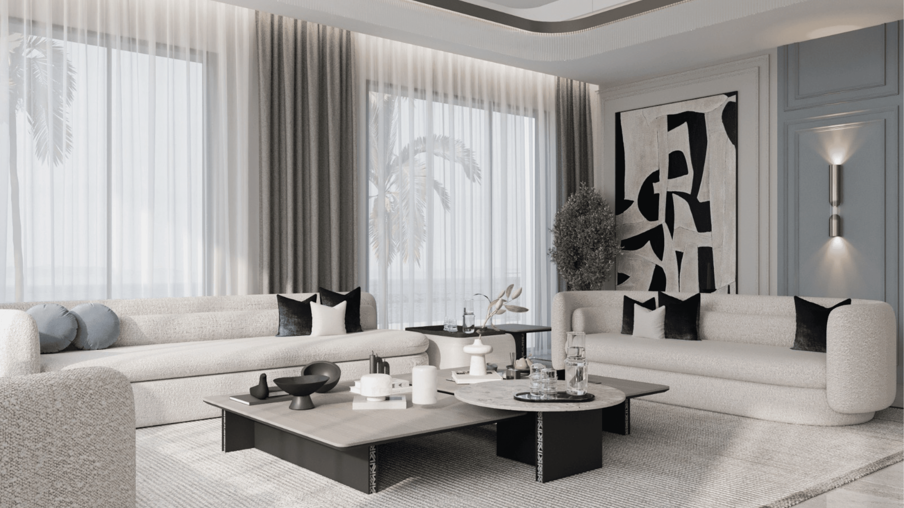 A contemporary living room designed by MAND/HOME