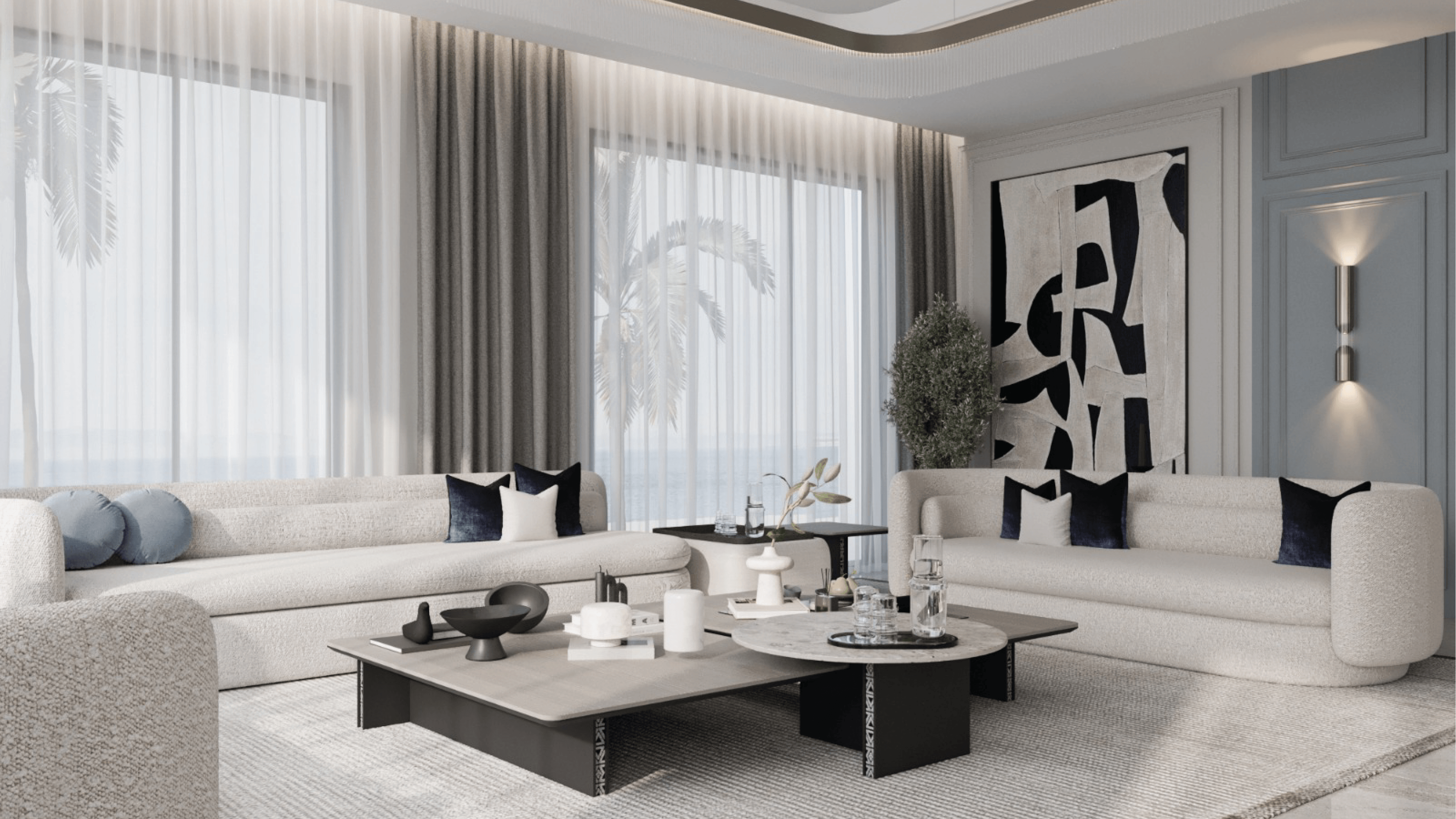 A contemporary living room designed by MAND/HOME