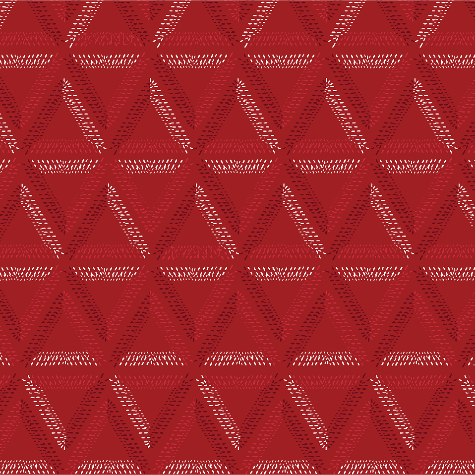 The repeating red MAND wolf pattern