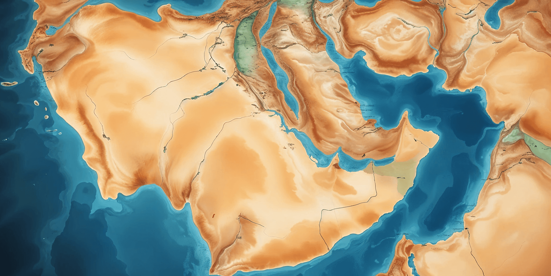 Illustrated map of the Arabian Peninsula