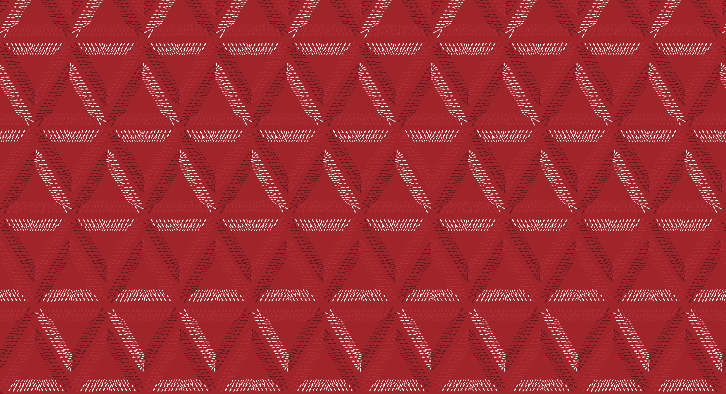 The repeating red MAND wolf pattern